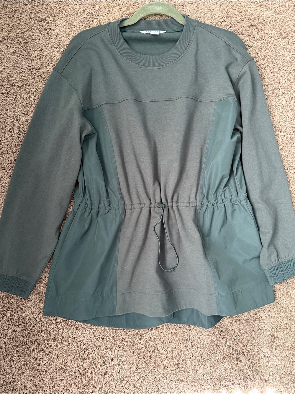 Athleta Olive Green Drawstring-Waist Utility Jacket